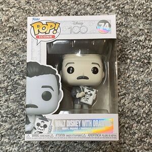 Funko Pop Icons Walt Disney Gray and Black Figure